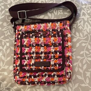Vera Bradley Quilted Floral Crossbody in Pink, Orange & Brown